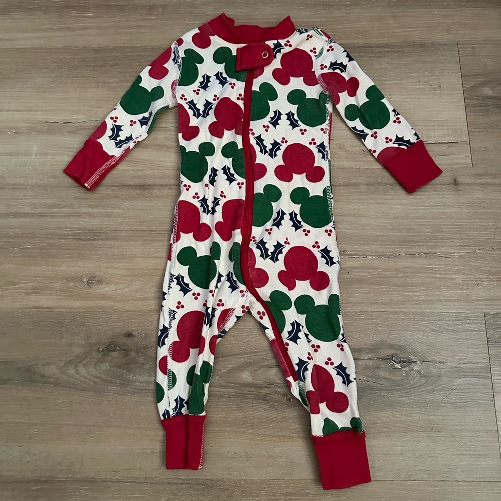 One Piece with Red and Green Mickey Mouse Christmas